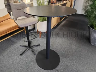 Table haute ronde plateau céramique noir promotion Meubles Bouchiquet Bergues