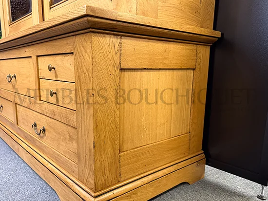 Bibliothèque chêne massif style campagne - Promo Meubles Bouchiquet