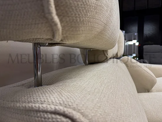 Canapé 3 places tissu avec 2 places relax + têtières électriques - Promo Meubles Bouchiquet Bergues
