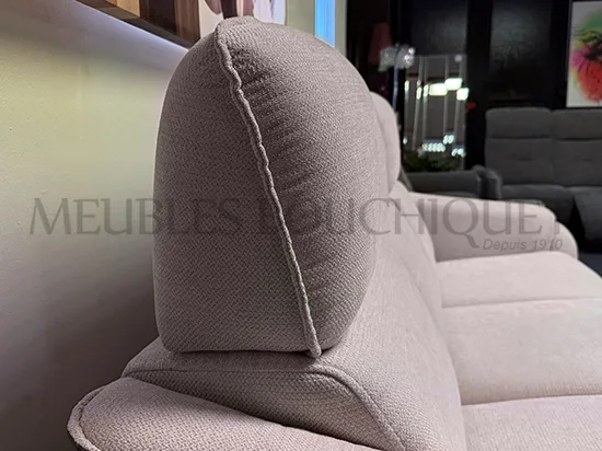 Canapé 3 places tissu avec 2 places relax + têtières électriques - Promo Meubles Bouchiquet Nord magasin