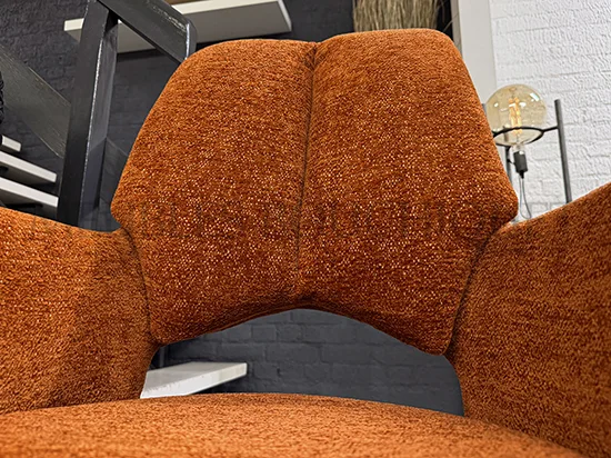 Chaise avec accoudoirs tissu orange promo Meubles Bouchiquet Bergues Nord