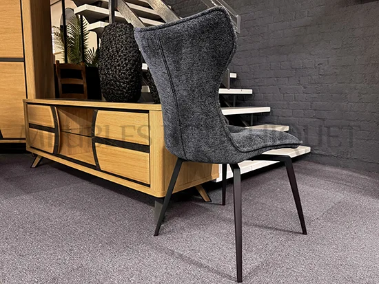 Chaise tissu gris anthracite pivotante - Promo Meubles Bouchiquet magasin