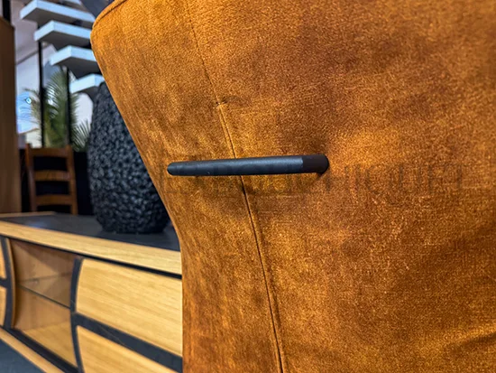 Chaise velours jaune moutarde promo Meubles Bouchiquet magasin