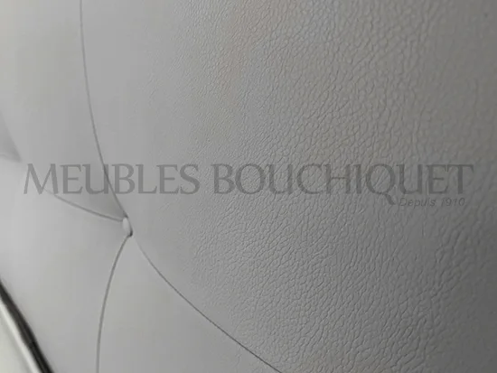 Ensemble Tête de lit et Sommiers tapissiers simili cuir gris couchage 160x200cm promo Meubles Bouchiquet magasin Bergues