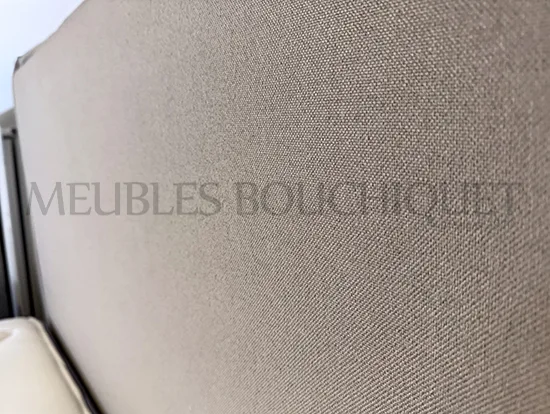 Ensemble Tête de lit coussin 160 + Sommier tapissier 140x190 tissu taupe - Promo Meubles Bouchiquet Nord
