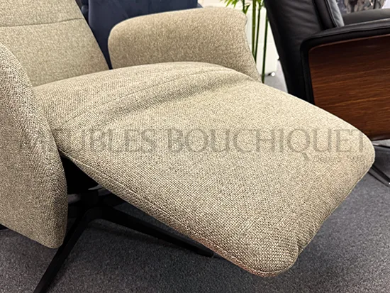 Fauteuil relax manuel design tissu vert - Promo Meubles Bouchiquet Dunkerque