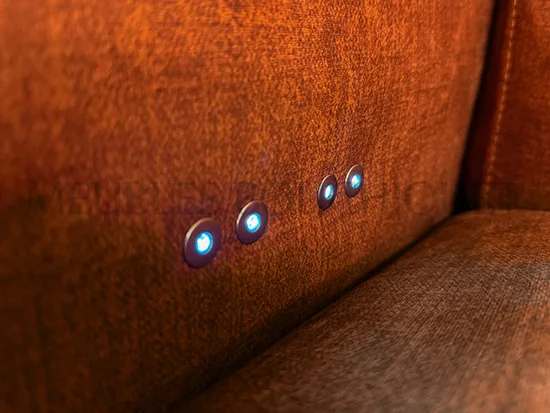 Fauteuil tissu rouge relax électrique - Meubles Bouchiquet Promo Dunkerque