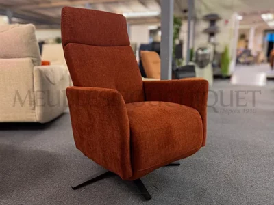 Fauteuil tissu rouge relax électrique - Meubles Bouchiquet promo magasin Bergues