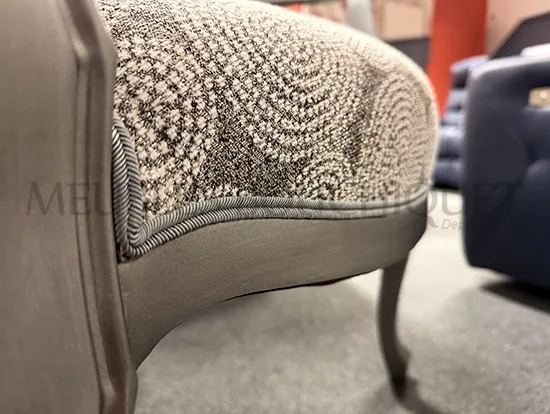 Fauteuil voltaire tissu déco gris - Meubles Bouchiquet Bergues Dunkerque