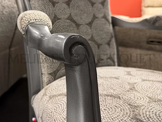 Fauteuil voltaire tissu déco gris - Meubles Bouchiquet Nord