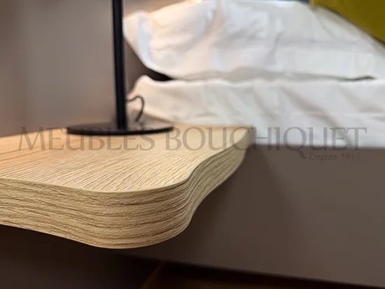 Lit style nature avec chevets Meubles Célio – Écorce - Promo Meubles Bouchiquet magasin