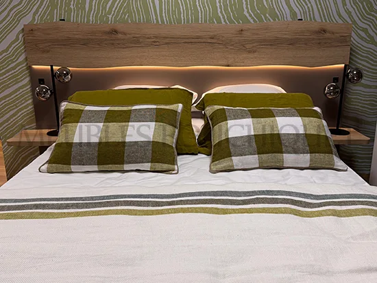 Lit style nature avec chevets Meubles Célio – Écorce - Promo Meubles Bouchiquet Nord Bergues