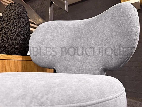 Lot de 2 chaises cocooning tissu bleu clair promo Meubles Bouchiquet Bergues