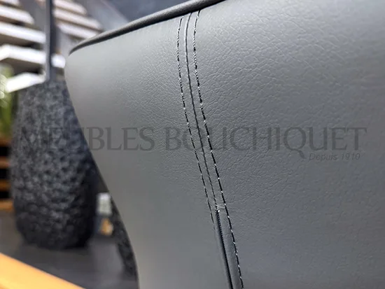 Lot de 2 chaises grises bi-matière pied métal promo Meubles Bouchiquet magasin