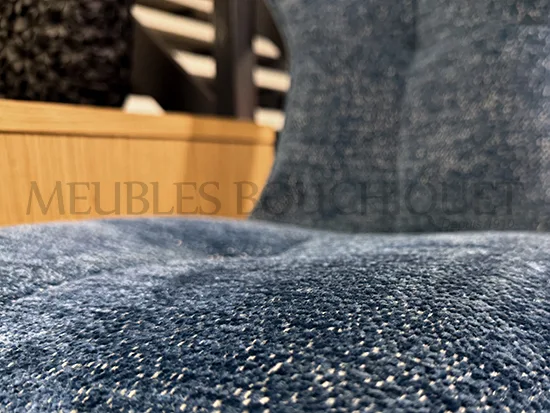 Lot de 2 chaises pivotantes tissu bleu promo Meubles Bouchiquet Dunkerque