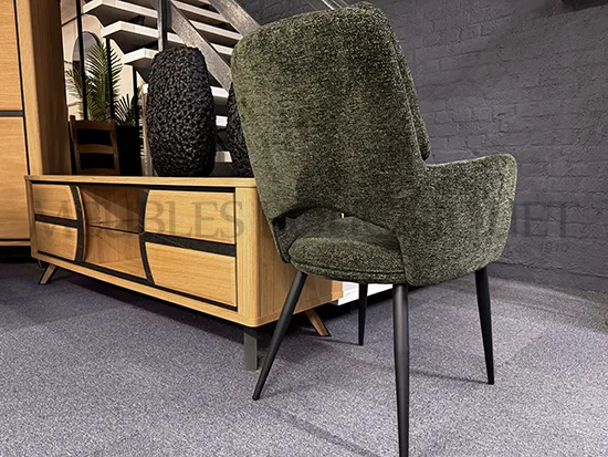 Lot de 2 chaises tissu vert avec accoudoirs promo Meubles Bouchiquet Bergues Nord