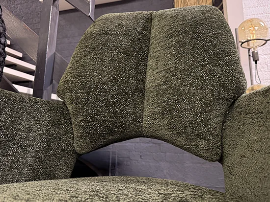 Lot de 2 chaises tissu vert avec accoudoirs promo Meubles Bouchiquet Nord