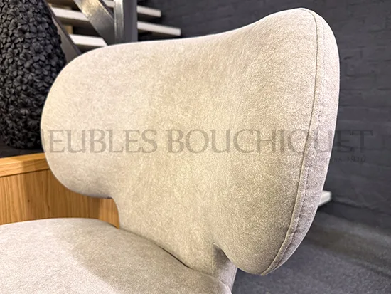 Lot de 3 chaises cocooning tissu beige promo Meubles Bouchiquet Dunkerque