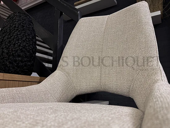 Lot de 4 chaises pivotantes tissu beige promo Meubles Bouchiquet Bergues
