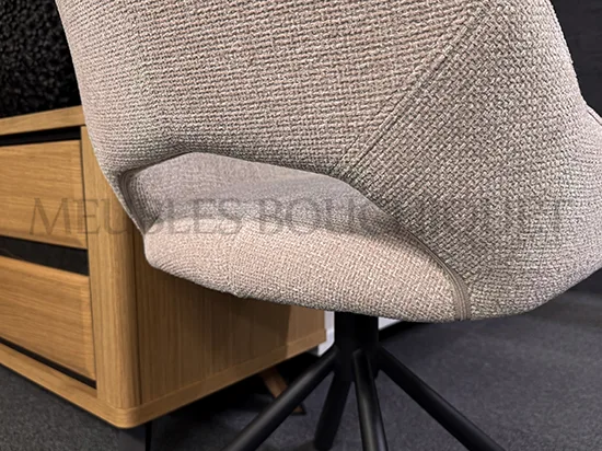 Lot de 4 chaises pivotantes tissu beige promo Meubles Bouchiquet Dunkerque Nord