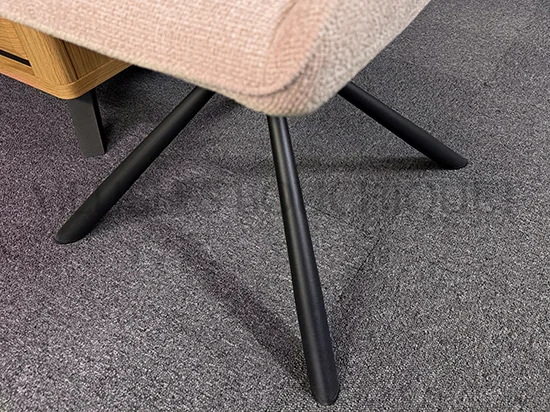 Lot de 4 chaises pivotantes tissu beige promo Meubles Bouchiquet magasin