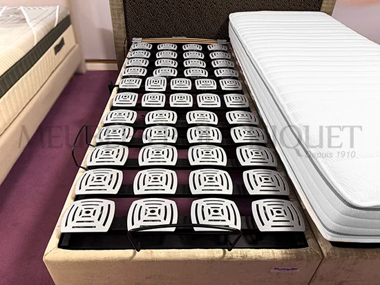 Pack relaxation Dunlopillo 160x200 - matelas latex + sommiers électriques à plots - Meubles Bouchiquet Nord