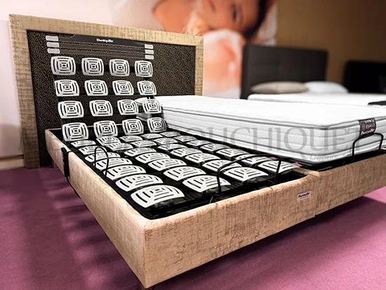 Pack relaxation Dunlopillo 160x200 - matelas latex + sommiers électriques à plots - Meubles Bouchiquet Dunkerque