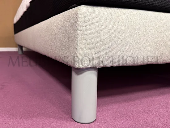 Sommiers tapissiers tissu gris 2x80x200 H15cm - Meubles Bouchiquet promo Dunkerque