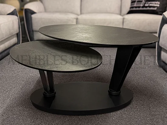 Table basse céramique double plateaux amovibles - Meubles Bouchiquet promo Bergues