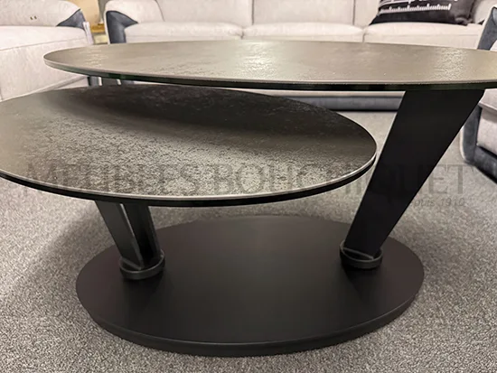 Table basse céramique double plateaux amovibles - Meubles Bouchiquet promo