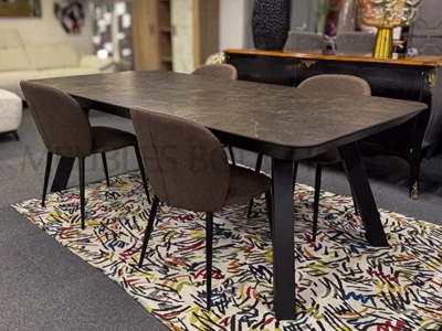 Table céramique rectangulaire extensible 8 à 12 personnes - Meubles Bouchiquet Bergues Nord