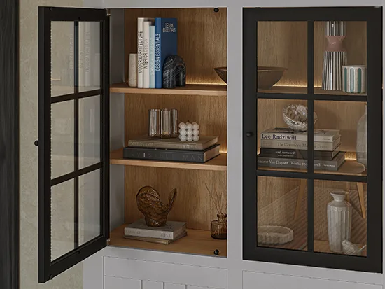 Vitrine bois chêne massif et verre - Cosy - Meubles Bouchiquet Bergues