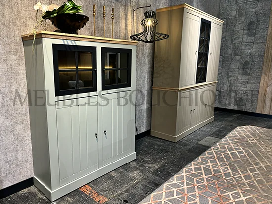 Vitrine bois chêne massif et verre - Cosy - Meubles Bouchiquet Dunkerque Nord