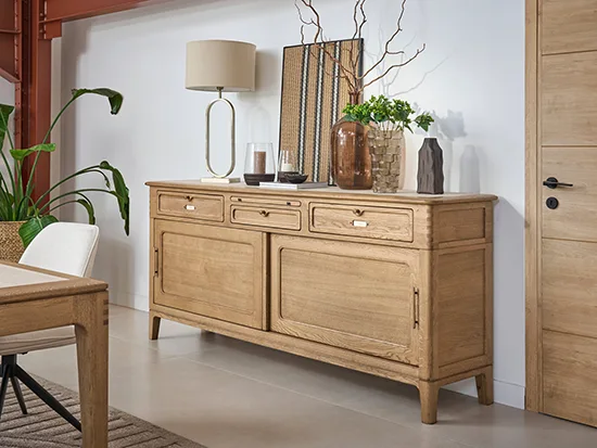Buffet portes coulissantes tiroirs tirette dessus bois ou céramique Artcopi - Jazz - Meubles Bouchiquet