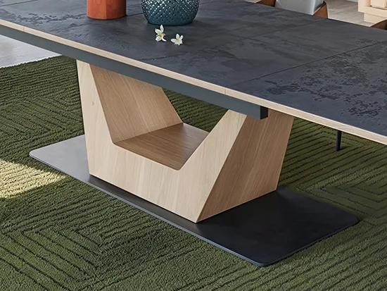 Grande table extensible 12 à 16 personnes chêne massif plateau céramique – Corza - Meubles Bouchiquet Bergues