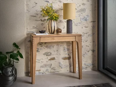 Meuble console chêne massif 1 tiroir dessus bois ou céramique Artcopi - Jazz - Meubles Bouchiquet