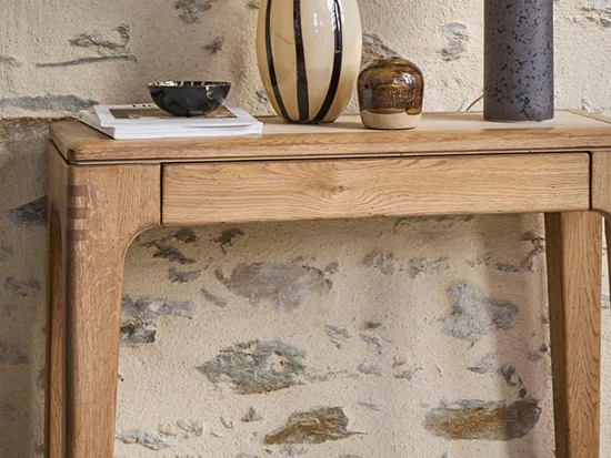 Meuble console chêne massif 1 tiroir dessus bois ou céramique Artcopi - Jazz - Meubles Bouchiquet Bergues