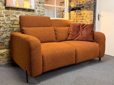 Canapé 2 places en tissu chiné terracotta têtières réglables