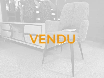 Chaise avec accoudoirs tissu orange