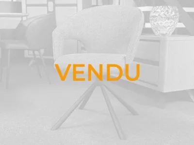 Chaise pivotante avec dossier accoudoir en tissu rouille Eden