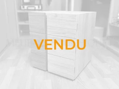 Table de chevet verticale 3 tiroirs effet bois bicolore