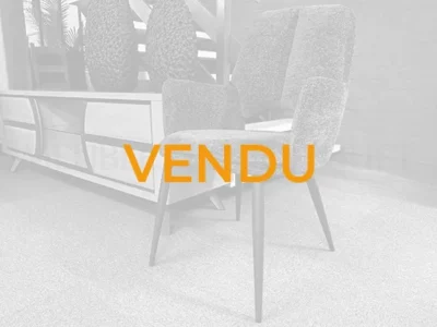 Lot de 2 chaises tissu vert avec accoudoirs