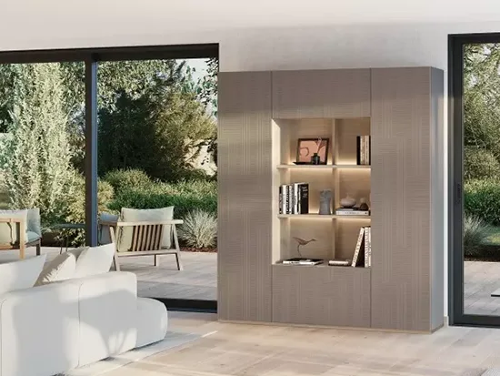 meuble de rangement 230 cm finition argile CELIO Écrin aux Meubles Bouchiquet à Bergues