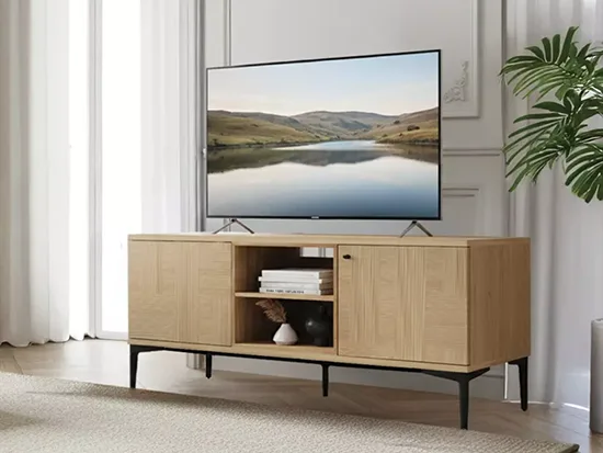 meuble TV 120 cm finition chêne CELIO Écrin aux Meubles Bouchiquet à Bergues