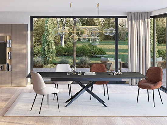 table de salle à manger en céramique graphite CELIO Écrin aux Meubles Bouchiquet à Bergues