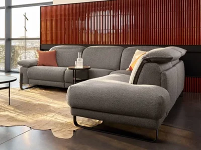 Canapé relax électrique rom1961 Sereno gris dans un intérieur contemporain