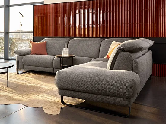 Canapé relax électrique rom1961 Sereno gris dans un intérieur contemporain