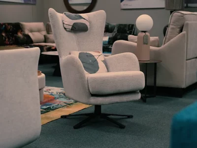 Fauteuil dossier haut avec pied balancier ou pivotant FAMA | Kylian