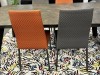 Lot-4-chaises-tissu-orange-gris-meubles-bouchiquet-nord